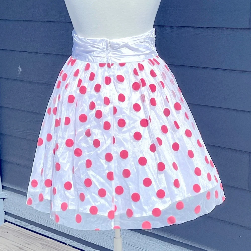 Betsey Johnson Pink Polka Dot Net Skirt NWT